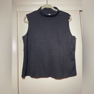 Black Sleeveless Women's Mock Neck Top size XL NWOT